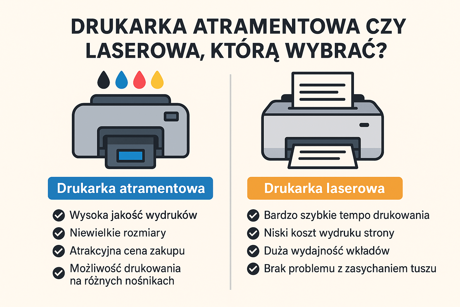 Drukarka atramentowa czy laserowa, którą wybrać?